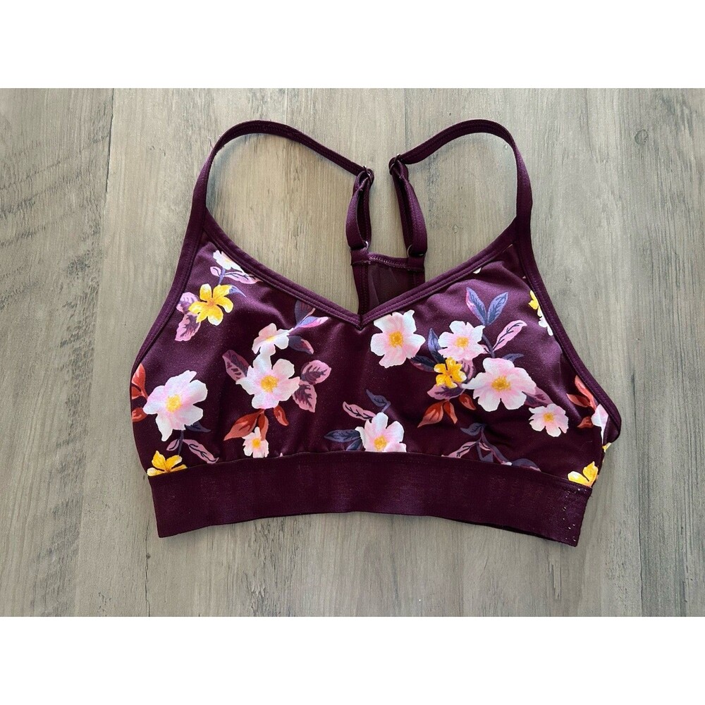 Victoria Secret VS Pink Ultimate Women’s Small Sports Bra Burgundy Floral